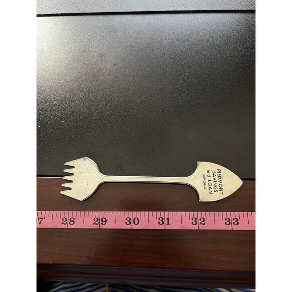Antique Silver PIEDMONT SAVINGS AND LOAN Advertising Shovel Winston Salem NC - Picture 3 of 7